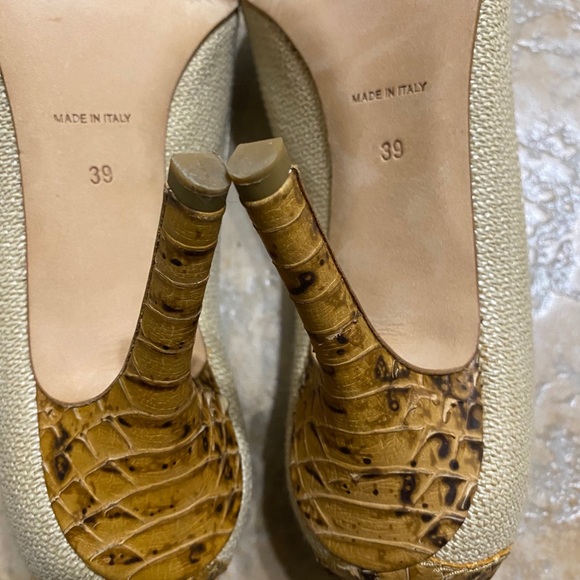 Dior canvas w/snakeskin heels - Picture 7 of 12